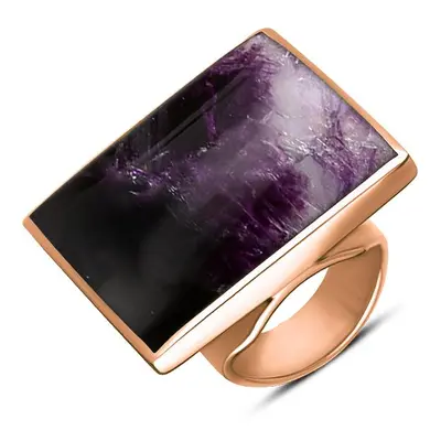 18ct Rose Gold Blue John Large Square Ring