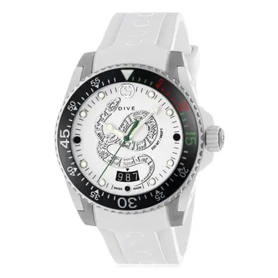 Gucci YA136330 Dive White Snake Motif Dial Men's Watch