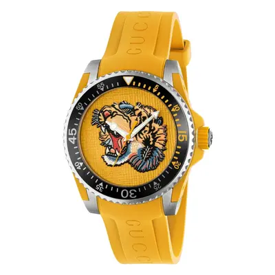 Gucci YA136317 Yellow Embroidered Tiger Dial Men's Watch