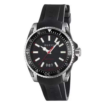 Gucci YA136303 Dive Black Dial Silicone Band Men's Watch