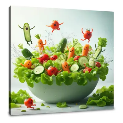 Salad Bowl Swim Party Canvas