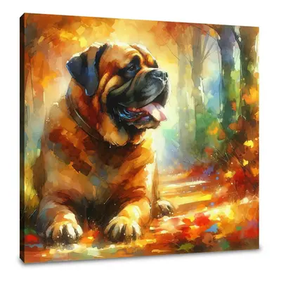 Autumn Stroll Bullmastiff Canvas