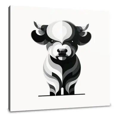 Cute Highland Silhouette Canvas