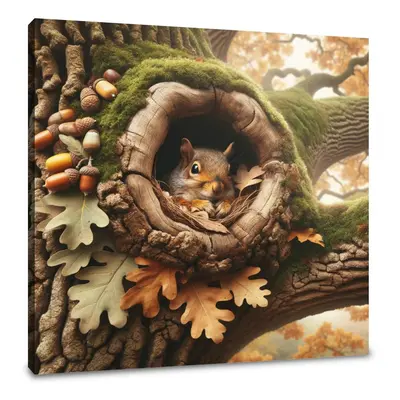 Autumn Squirrel Hollow Canvas