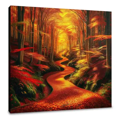 Autumn Forest Pathway Canvas