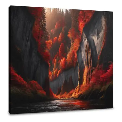 Autumn Canyon River Canvas