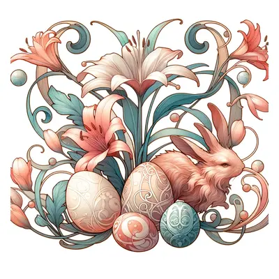 Nouveau Easter Whimsy Cotton Cushion