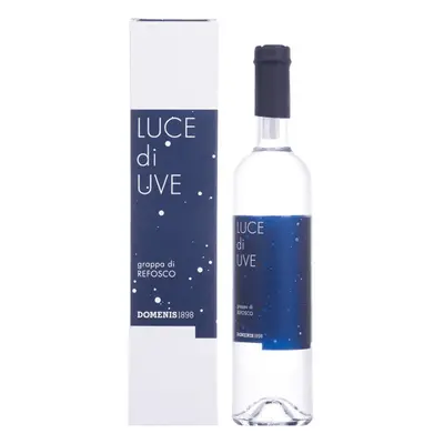 Domenis 1898 LUCE di UVE grappa di REFOSCO 38% Vol. 0,5l in Giftbox with 2 glasses | Brandy | 38