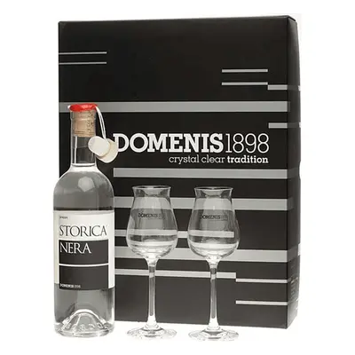 Domenis 1898 STORICA NERA Grappa 50% Vol. 0,5l in Giftbox with 2 glasses | Brandy | 50% ABV | 50