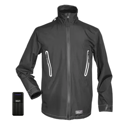 SEALEY 5V Heated Rain Jacket - Medium With Power Bank 20Ah | HJ06KIT | GSF Car Parts