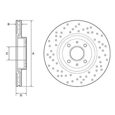 Delphi Front Vented Brake Disc Pair Coated - 284mm Diameter | BG4943C | GSF Car Parts