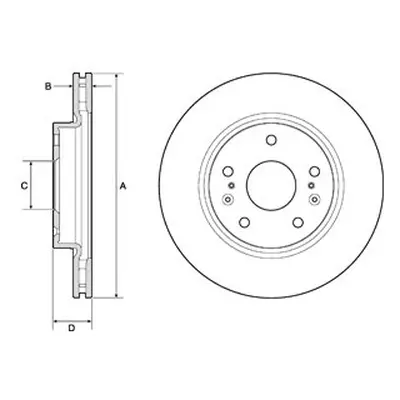 DELPHI Front Vented Brake Disc Pair Coated - 280mm Diameter | BG4764C | GSF Car Parts