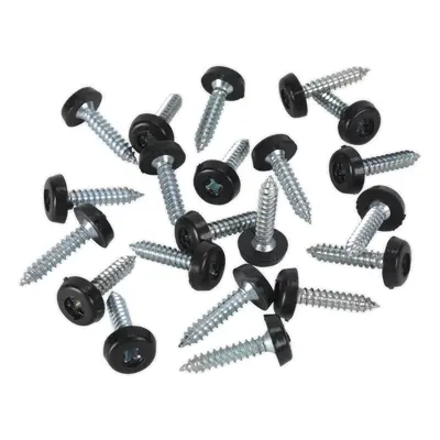 SEALEY Numberplate Screw Plastic Enclosed Head 4.8 X 24mm Black Pack Of 50 | PTNP7 | GSF Car Par