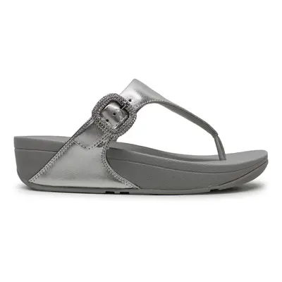 FitFlop Lulu Crystal Buckle Toe Post Leather Women's Slip On Sandals