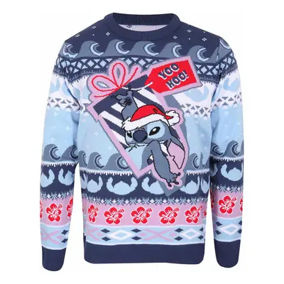 Lilo & Stitch - Yoo Hoo Xmas Knit - Pullover - blue - M - 100% Polyacrylic,Knitwear