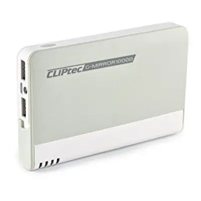 CLiPtec 10000mAh Battery Power Bank Portable Dual Port Charger - Grey