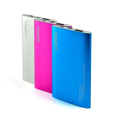 CLiPtec 5000mAh Battery Power Bank Portable Aluminium Charger - Blue