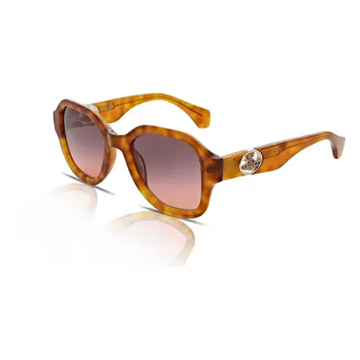 Vivienne Westwood Caria VW5028 Womens Sunglasses 102 Gloss Pink Tortoise/Brown-Orange Gradient