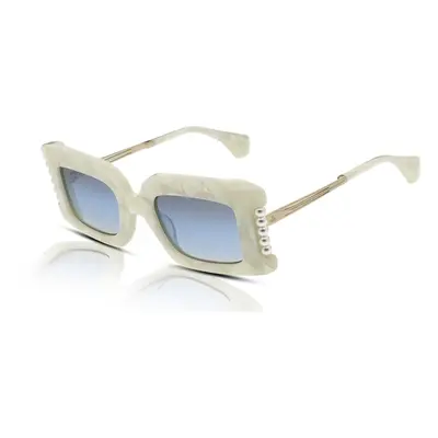 Vivienne Westwood Judy VW5056 Sunglasses 817 Gloss White Pearl/Blue Gradient