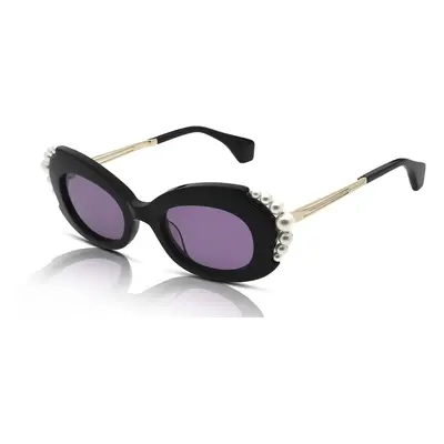 Vivienne Westwood Vivienne Pearl VW5057 Womens Sunglasses 001 Gloss Black/Purple