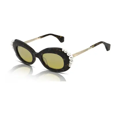 Vivienne Westwood Vivienne Pearl VW5057 Womens Sunglasses 103 Tortoise With Gold Glitter/Yellow 