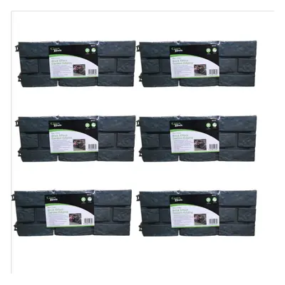 6 x 17cm 4 Piece Grey Brick Effect Garden Edging Boarder