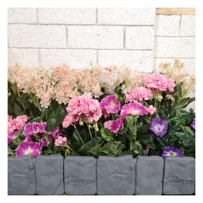 2 x 23cm 10 Piece Grey Cobble Stone Effect Garden Edging Boarder