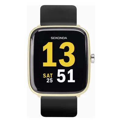 Sekonda Sekonda Motion Smart Watch | Gold Case & Black Silicone Strap | 30053