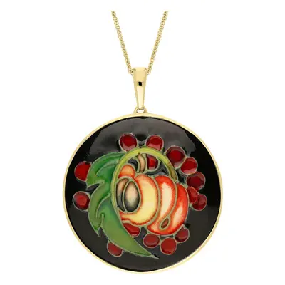 18ct Yellow Gold Moorcroft Queens Choice Round Necklace - Yellow Gold