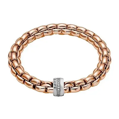 Fope Eka 18ct Rose Gold 0.21ct Diamond Bracelet - L