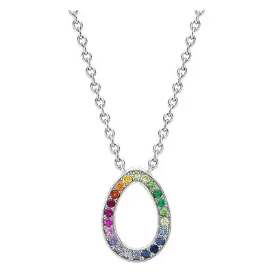 Faberge Colours of Love Sasha 18ct White Gold Rainbow Gemstone Egg Pendant