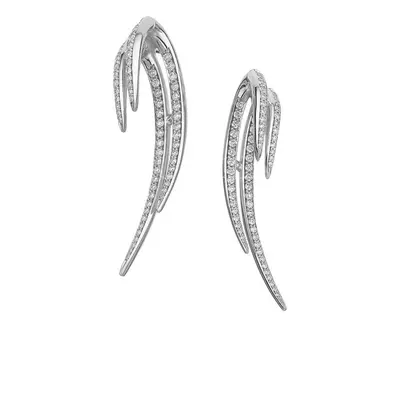 Shaun Leane Armis 18ct White Gold Diamond Pave Double Hook Earrings - White Gold