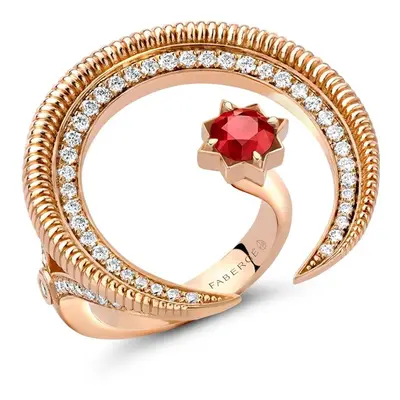 Faberge Colours of Love Hilal 18ct Rose Gold Ruby Diamond Ring - 49