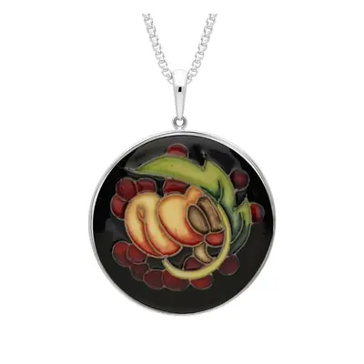 Sterling Silver Moorcroft Queens Choice Round Necklace - Silver