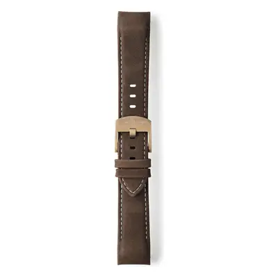 Elliot Brown Strap Leather 22mm Tobacco Matt Cream Stitch Tongue Buckle