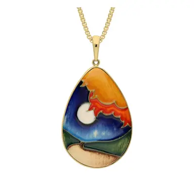 18ct Yellow Gold Moorcroft Full Moon Pear Necklace - Yellow Gold