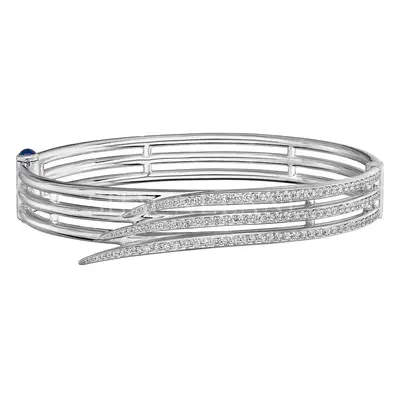 Shaun Leane Armis 18ct White Gold Diamond Triple Row Pave Bangle - White Gold
