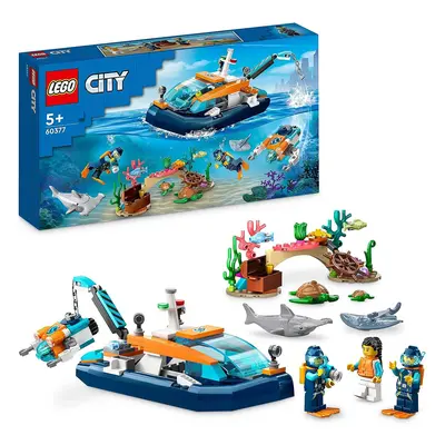 LEGO City Explorer Diving Boat Set with Submarine Toy 60377