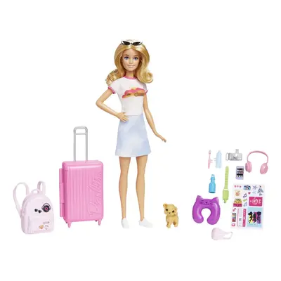 Barbie 'Malibu' Travel Set - 10+ Pieces Including Working Suitcase & Puppy