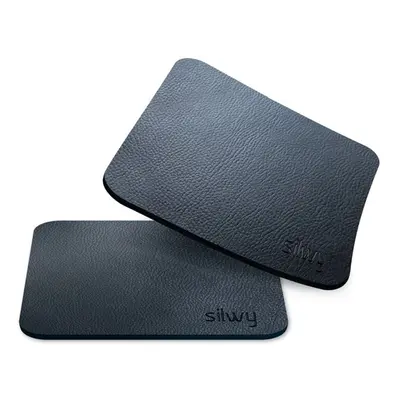 Silwy Square Metal Nano-gel Pads (Coasters) for Magnetic Glasses - Black - 2 Pack