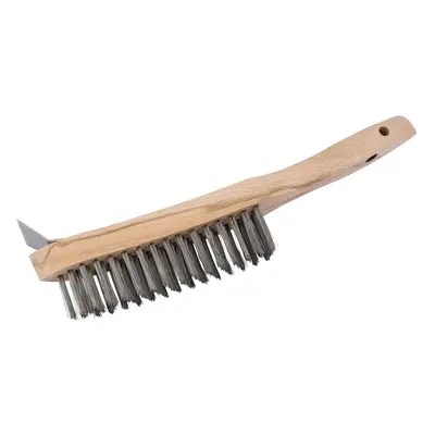 Draper Heavy Duty 4 Row Wire Scratch Brush with Scraper, 310mm