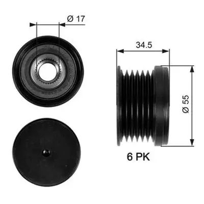 Gates OAP7090 Over Running Alternator Pulley