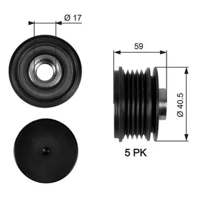 Gates OAP7107 Over Running Alternator Pulley