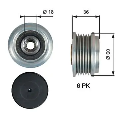 Gates OAP7215 Over Running Alternator Pulley