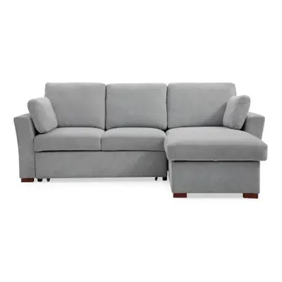 Sorrento Grey Fabric Corner Pull Out Sofa Bed with Storage