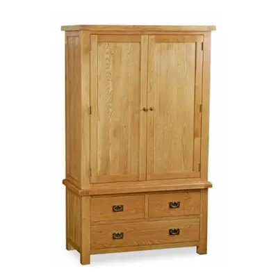 Addison Premium Oak 2 Door 3 Drawer Double Wardrobe