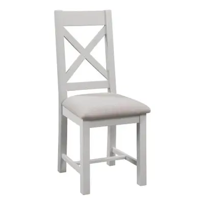 Set of 2 Lundy Grey Painted Crossback Dining Chair