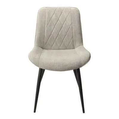 2 x Addison Diamond Stitch Light Grey Fabric Dining Chair