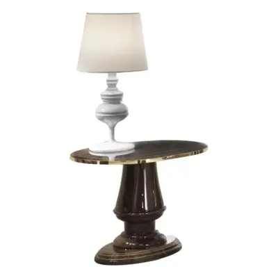 New Venus Walnut Italian Oval Lamp Table