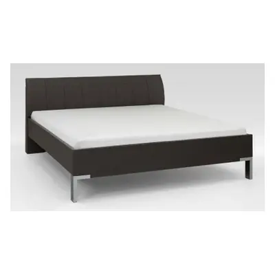 Wiemann Tokio 6ft Queen Size Leather Cushion Bed in Havana and Silver Angled Feet - 180cm x 200c